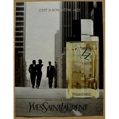 Publicité Papier - Eau De Toilette "Jazz" D' Yves Saint Laurent De 1994