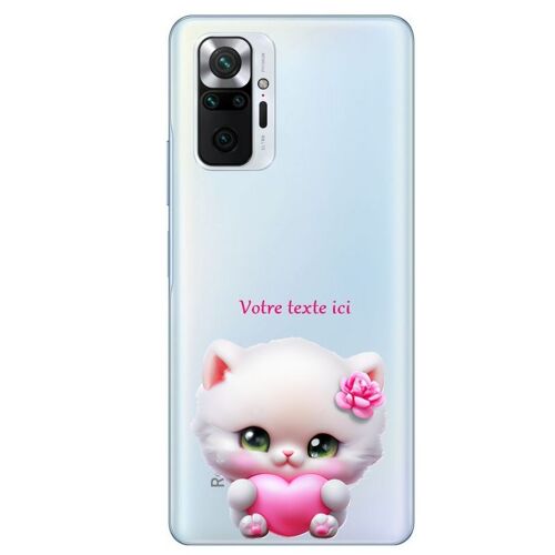 Coque Redmi Note 10 Pro Chat Coeur Personnalisee
