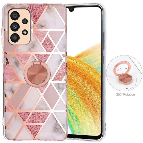 Coque pour Samsung Galaxy A33 5G Marbre Rose Antichoc Avec Anneau Support - E.F.Connection