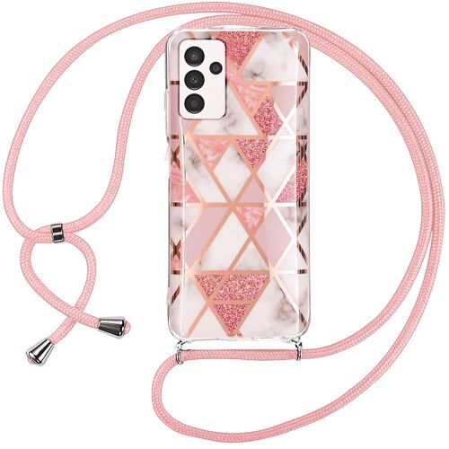 Coque Collier Cordon pour Samsung Galaxy A13 5G / A04s Rose Protection Slim Motif Marbre - E.F.Connection