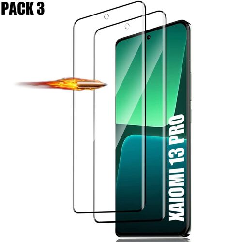3 Verres Trempés Intégrales pour Xiaomi 13 Pro - Protection d'écran 3D Incurvé Noir - E.F.Connection