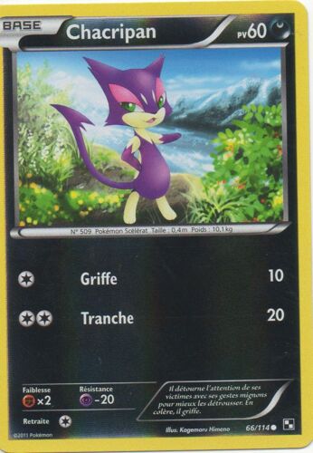 Chacripan 66/114 Pokemon Noir Et Blanc