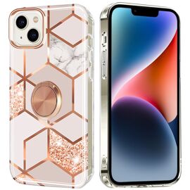 Coque Silicone pour iPhone 14 Couleur Rose Antichoc Avec Anneau Support - E.F.Connection