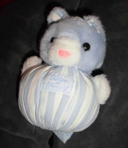 Chat Ours Boule Bleu Blanc