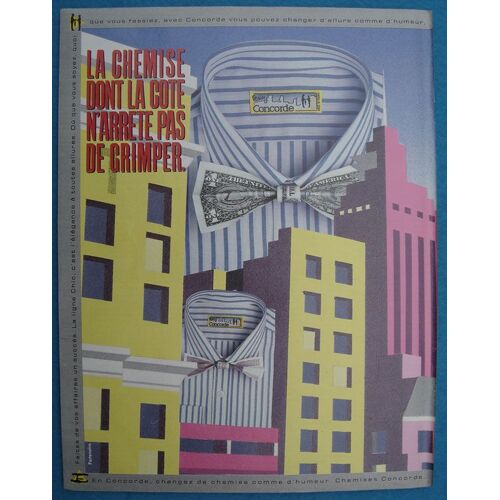 Publicité Papier - Mode, Chemise Concorde De 1987