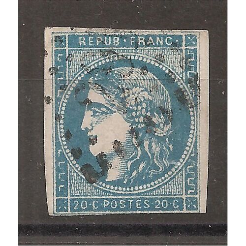 45c (1870) Cérès 20c Bleu Emission De Bordeaux Oblitéré (Cote 60e) (0901)