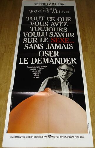 Tout Ce Que Vous Avez Toujours Voulu Savoir Sur Le Sexe Sans Jamais Oser Le Demander - Affiche Originale De Cinéma - Format 60x160 Cm - De Woody Allen Avec John Carradine, Lou Jacobi - Année 1972