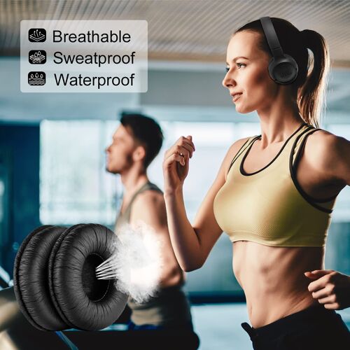 Coussinets d'oreille Coussins en Mousse Compatible avec Casque JBL T500BT T450BT TUNE600BTNC (Noir)