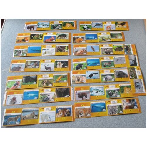 Quinze Carnets Défis Nature Auchan 2020 Comprenant Chacun 4 Autocollants D'animaux Différents-Taille Des Vignettes 5x3.5cm Environ-Pour Compléter L'album Auchan Ou Se Créer Une Collection D'images