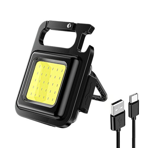 Mini Lampe De Poche À Led, Porte-Clés, Lampe De Travail, Haute Puissance, Étanche, Charge Usb, Petit Tire-Bouchon