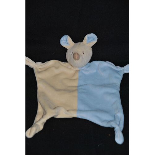 Bambia Lidl Paradise Toys Peluche Doudou Souris Beige Bleu Creme Plat Noeuds