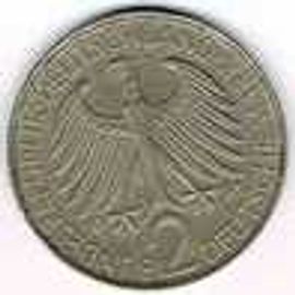 Allemagne (R F A ) = Pièce De 2 Deutsche Mark, Année 1958,  Lettre F