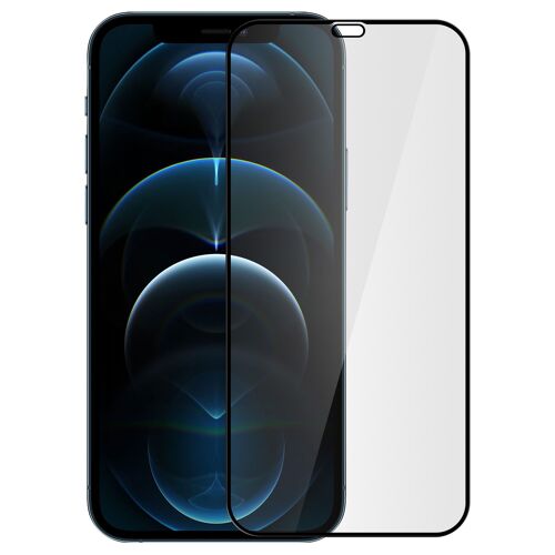 Film Apple Iphone 12 / 12 Pro Verre Trempé Biseauté Transparent Au Contour Noir