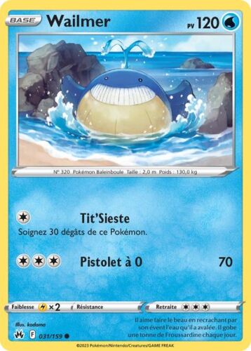 Carte Pokemon - Wailmer - 031/159 - Eb12,5 Zenith Supreme -