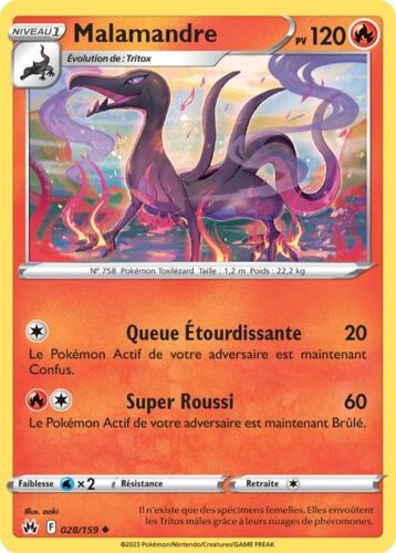 Carte Pokemon - Malamandre - 028/159 - Eb12,5 Zenith Supreme -