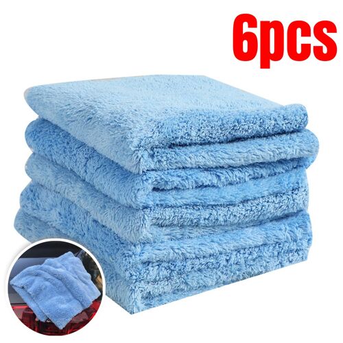 Chiffon en microfibre pour lavage de voiture, 6 pièces, chiffon, accessoires de nettoyage