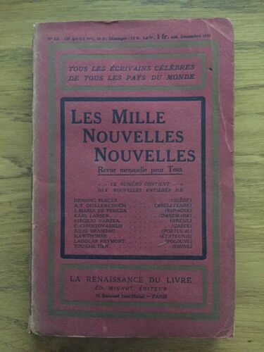 Les Mille Nouvelles Nouvelles N°23 - Décembre 1911
