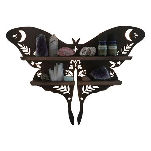 Étagère En Bois Papillon, Rangement D'huiles Essentielles En Cristal, Décor D'affichage Mural T1, Salon, Chambre À Coucher