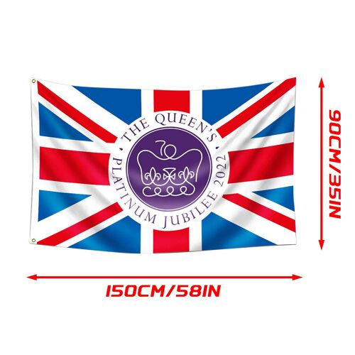 Décorations de drapeaux de la reine platinu-m jubile-e de 70 ans, drapeaux du royaume-uni avec la reine, 2022 GB