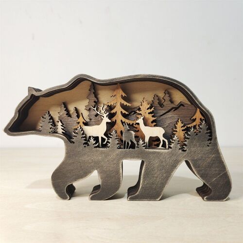 Figurine ours artisanal, Sculpture de cerf pour Table de bureau, modèle créatif, décoration pour la maison et le bureau, 2021