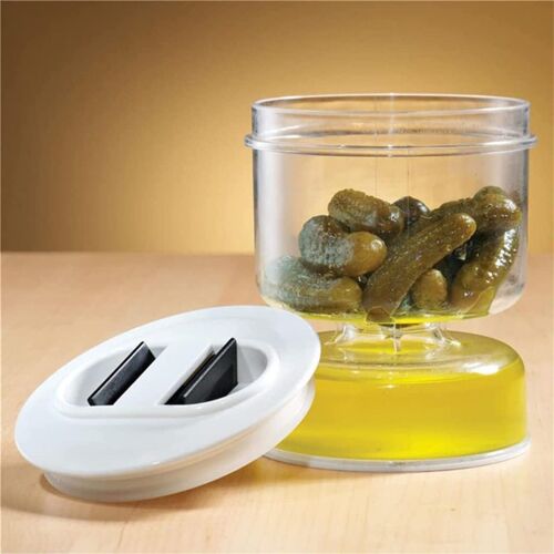 Pot pour pépinillos Olives, Pot innovant en plastique résistant à la Corrosion, scellé, séparation sec et humide, récipient pour cornichons en sablier