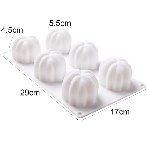 Moule À Gâteau En Silicone À 6 Cavités Pour Halloween, Citrouille, Chocolat, Mousse, Crème Glacée, Gelée, Pudding, Dessert, Outil De Décoration De Gâteaux Aux Fruits