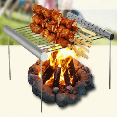 Mini Barbecue De Poche Portable En Acier Inoxydable, Grill Pliable, Accessoires Pour Parc À Domicile, 2, Nouvel Arrivage