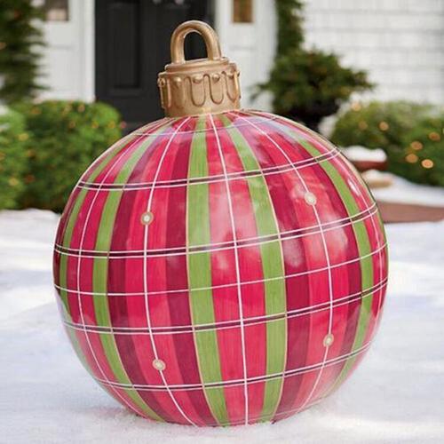 Grandes boules de noël gonflables de 60Cm en PVC, jouets pour la maison, le jardin, la cour, accessoires de décoration de noël