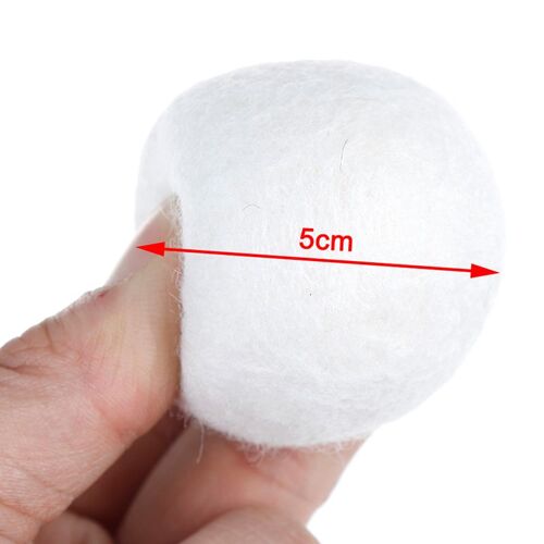 5/6pcs 2cm/3cm/4cm/5cm Laine Sécheuse Boules Tissu Naturel Vierge Réutilisable Adoucisseur Blanchisserie