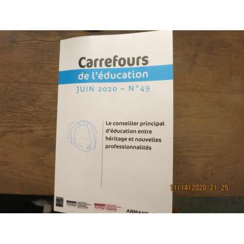 Le Conseiller Principal D'éducation Entre Héritage Et Nouvelles Professionnalités