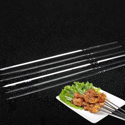 Brochettes De Barbecue Plates Réutilisables En Acier Inoxydable, Bâton D'aiguille De Barbecue Pour Camping En Plein Air Outils De Pique-Nique Outils De Cuisine