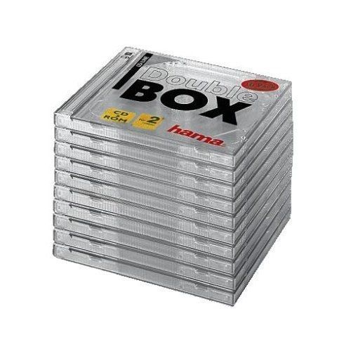 HAMA BOÎTIER VIDE DOUBLE POUR CD, TRANSPARENT, PAQUET DE 10