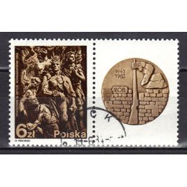 Pologne 1983 : 60è Anniversaire De L'insurrection Du Ghetto De Varsovie - Timbre Oblitéré + Vignette