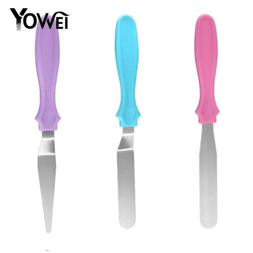 Couteau À Palette En Acier Inoxydable, Petite Spatule À Manivelle/Coudée, Couteau À Beurre Pour Gâteau À La Crème, Spatule À Fondant Outils De Sugarcraft 3 Pièces/Ensemble