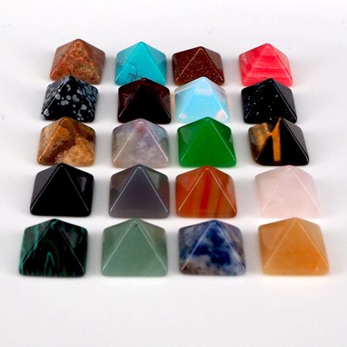 Nouvelle pyramide 7 pièces/ensemble pierres précieuses, cristal naturel, Quartz, cristaux de guérison, Point Chakra, décoration pour la maison et le bureau, artisanat