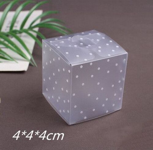 Boîte à bonbons transparente en PVC, boîtes carrées pour Snacks au chocolat, boîte cadeau pour bonbons, Cube pour faveur de Mariage, fournitures pour fête d'anniversaire, 10 pièces