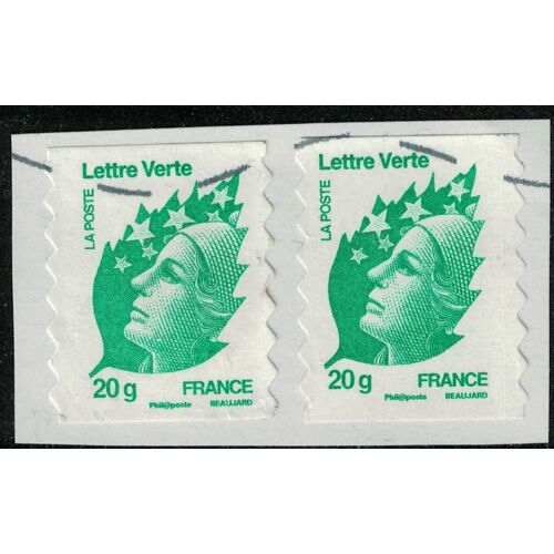 France 2011 Lot 2 Oblitérés Used Marianne De Beaujard Autoadhésif Lv 20gr Y&t 604 Su