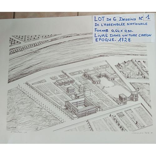 6 Affichesdessinees Evolutives Sur Papier Epais.De L Assemblee Nationale De 1728 A 1982.Dessinees En 1983
