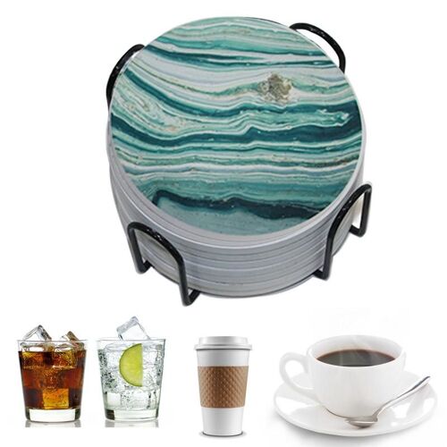 Sous-Verres Absorbants Pour Boissons, 6 Pièces, Dessous De Verres En Céramique Pour Protection De Table, Décor De Maison Et De Bureau Pour Cadeau De Pendaison De Crémaillère