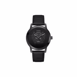 Guess Monarch Montre Homme Acier Noir Cuir Noir Gw0566g2