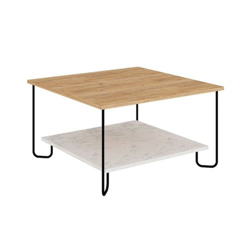 Table Basse Carrée Avec Pieds En Métal L80 Cm