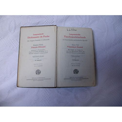 Langenscheidts Taschenwörterbuch Der Französischen Und Deutschen Sprache. Erster Teil : Französisch-Deutsch  Langenscheidts Taschenwörterbuch Der Französischen Und Deutschen Sprache. Erster Teil : Fra