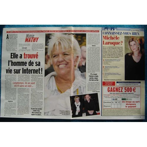France Dimanche N°3090, Coupure De Presse: Mimie Mathy