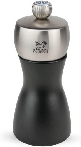 Fidji Moulin À Sel Manuel En Bois Et Inox Couleur Noir 12 Cm