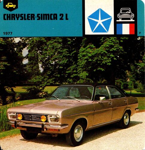 Fiche Edito-Service Chrysler-Simca 2 L