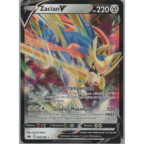 Carte Pokemon - Zacian V - 095/159 - Ultra-Rare - Eb12,5 - Zenith Supreme -