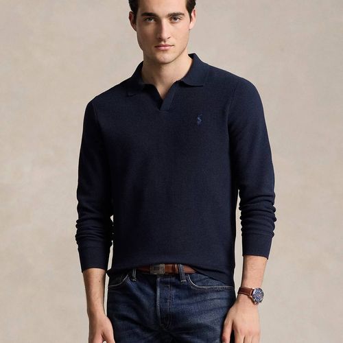 Pull Col Polo En Maille De Coton Piqué