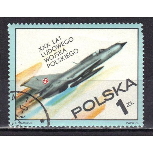 Pologne 1973 : 30è Anniversaire De L'armée Populaire Polonaise : Avion - Timbre Oblitéré