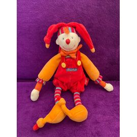 Doudou Peluche Dragobert Clown Lutin Rouge Moulin Roty 30 Cm