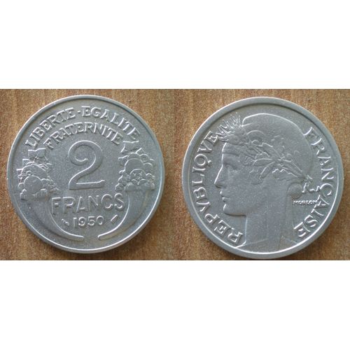 France 2 Francs 1950 Aluminium Piece Franc Frcs Frs Frc